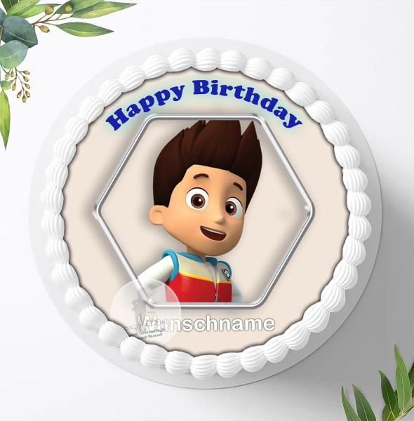 Preview: Paw Patrol Tortenaufleger mit Wunschnamen Ø 20cm, 3845